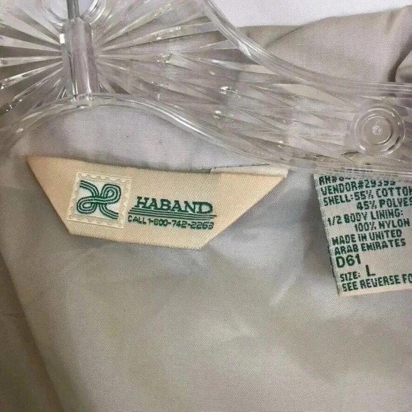 Women's Haband Short Trench L Windbreaker Chore Coat Beige Sash Belt Button-Up - Picture 15 of 15